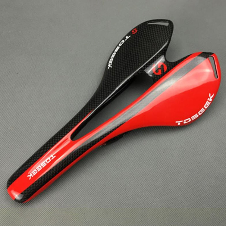 Vivolux | TOSEEK Rennrad Carbon Fiber Sattel Fahrrad Hohlsattel, 3K Textur + Leicht (Rot)