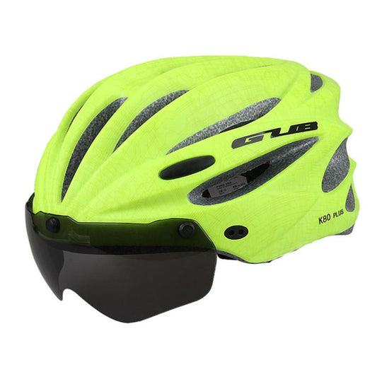 Vivolux | GUB K80 Plus Fahrradhelm Mit Visier Und Schutzbrille (Fluoreszierendes Grün)