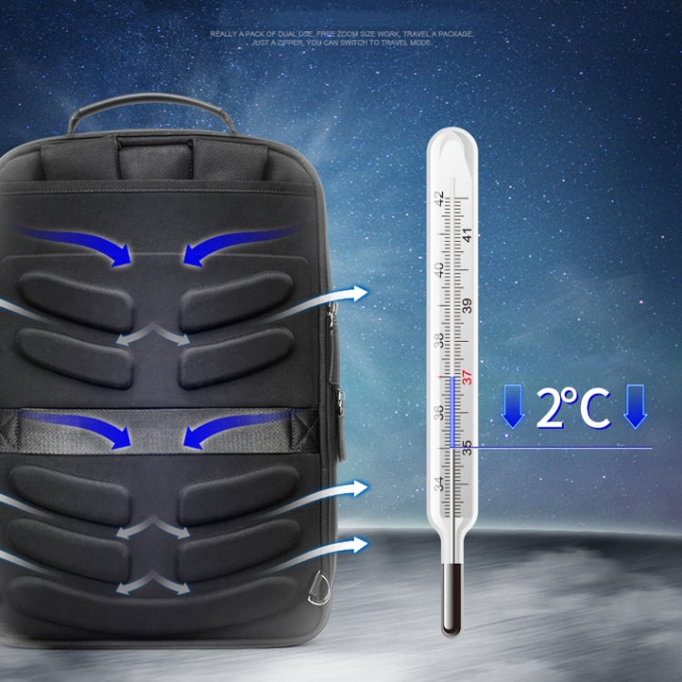 Vivolux | Bopai 751-006561 Große Kapazität Business Casual Atmungsaktive Laptop-Rucksack mit externem USB-Anschluss, Größe: 29 x 16 x 44 cm (Schwarz)