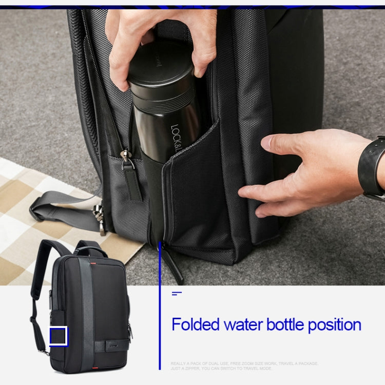 Vivolux | Bopai 751-006561 Große Kapazität Business Casual Atmungsaktive Laptop-Rucksack mit externem USB-Anschluss, Größe: 29 x 16 x 44 cm (Schwarz)