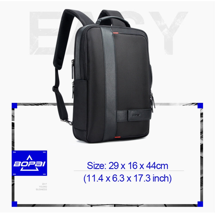 Vivolux | Bopai 751-006561 Große Kapazität Business Casual Atmungsaktive Laptop-Rucksack mit externem USB-Anschluss, Größe: 29 x 16 x 44 cm (Schwarz)
