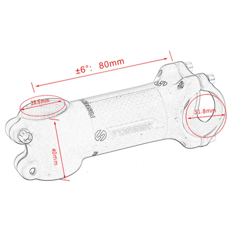 Vivolux | TOSEEK Straßen-Mountainbike Ultraleicht Vorbau Riser Wasserhahn, Größe: 6 Grad, 80mm (Matt)