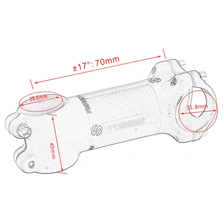 Vivolux | TOSEEK Straße Mountainbike Ultra-leicht Lenker Vorbau Raiser Wasserhahn, Größe: 17 Grad, 70mm (Matt)