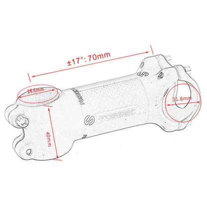 Vivolux | TOSEEK Straße Mountainbike Ultra-leicht Lenker Vorbau Raiser Wasserhahn, Größe: 17 Grad, 70mm (Matt)