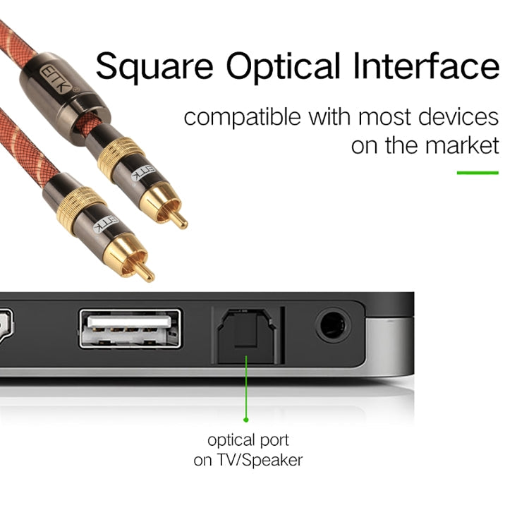 Vivolux | EMK TZ/A 8m OD8.0mm vergoldetes Metallkopf RCA zu RCA Stecker Digital Koaxial-Interconnect-Kabel Audio / Video RCA Kabel