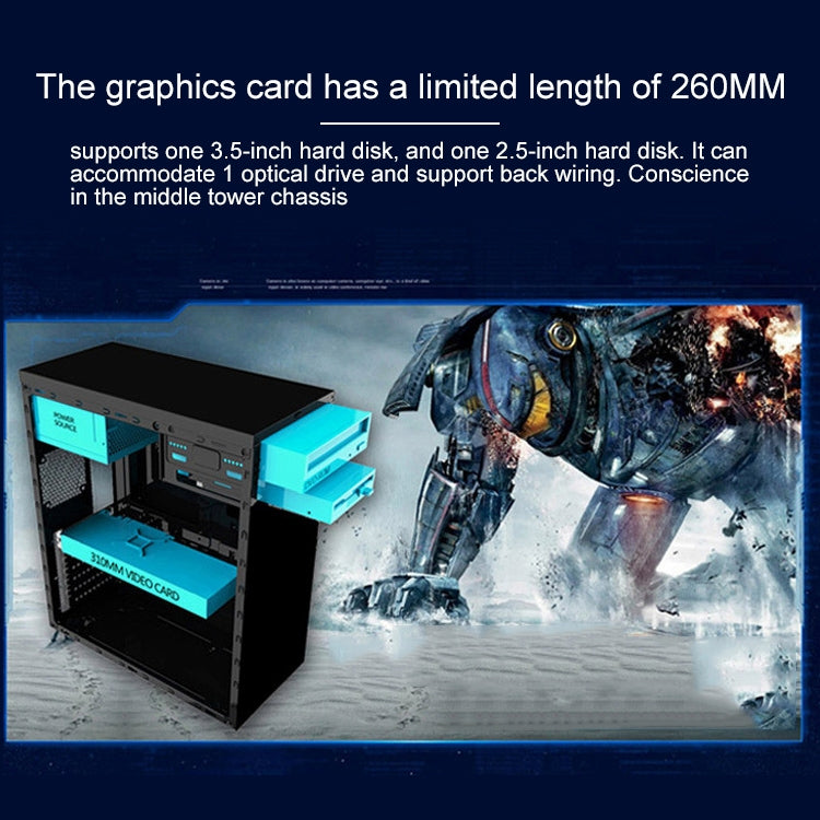Vivolux | Xintianyi USB 2.0 Hauptgehäuse 398x195x461mm M-ATX / ATX / Mini-ITX PC Desktop-Gehäuse (Weiß)