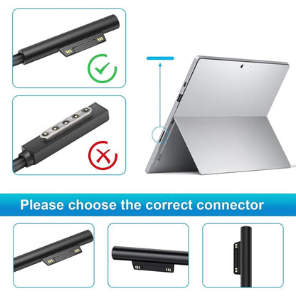 Vivolux | Für Microsoft Surface Pro 7 / 7 Plus / 8 / 9 / X & Laptop 3 / 4 / 5 65W Laptop-Netzadapter (EU-Stecker)