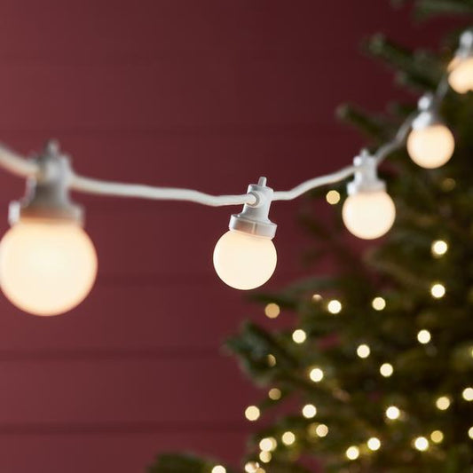 Vivolux | Pro Connect 5m 10er Party Lichterkette warmweiß koppelbar weißes Kabel