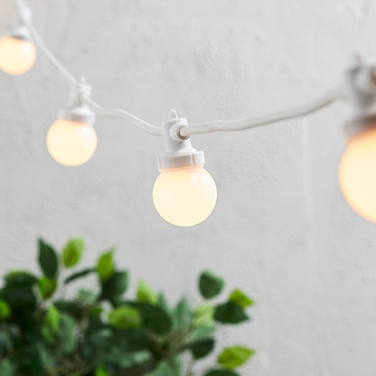 Vivolux | Pro Connect 5m 10er Party Lichterkette warmweiß koppelbar weißes Kabel