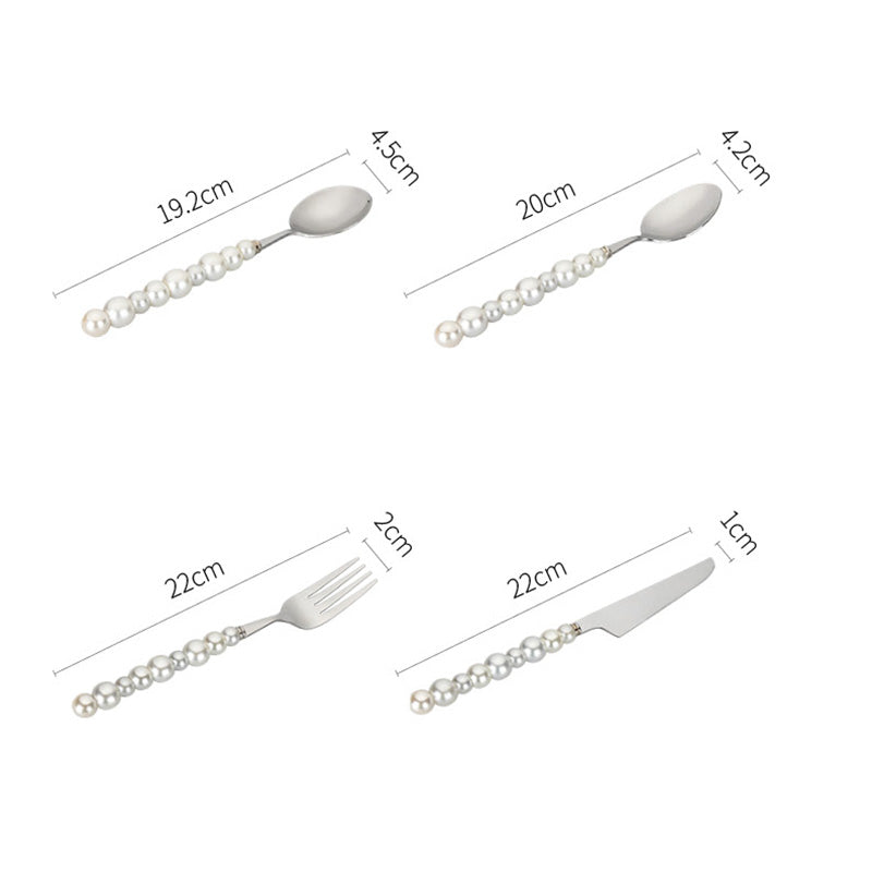 Vivolux | Perlengriff Besteck 4 Teilig Set