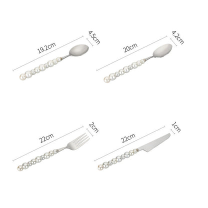 Vivolux | Perlengriff Besteck 4 Teilig Set