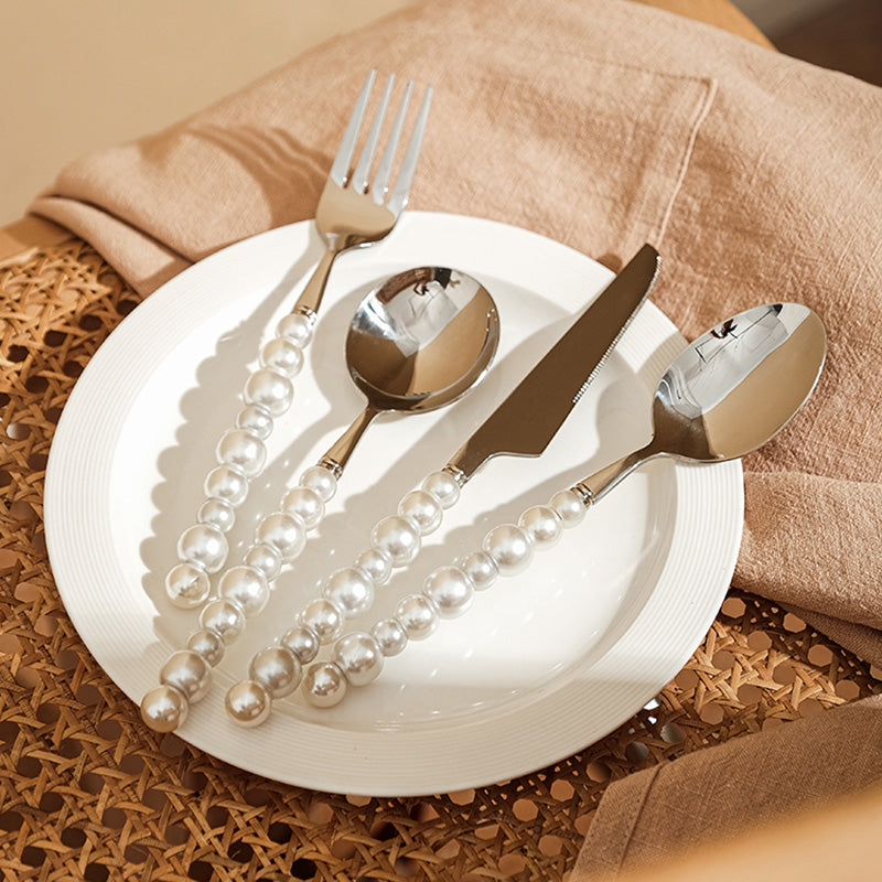 Vivolux | Perlengriff Besteck 4 Teilig Set