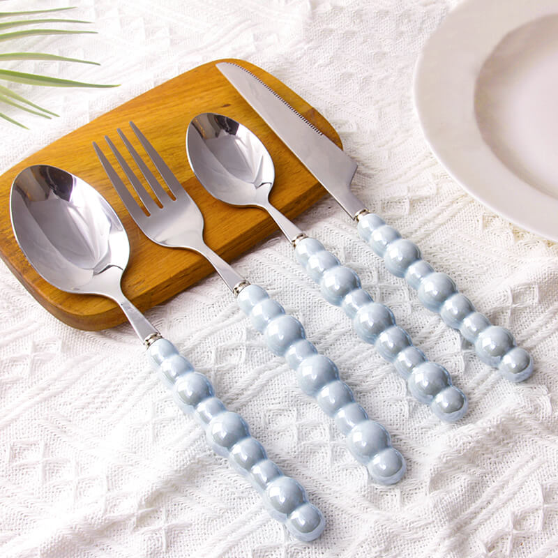 Vivolux | Perlengriff Besteck 4 Teilig Set
