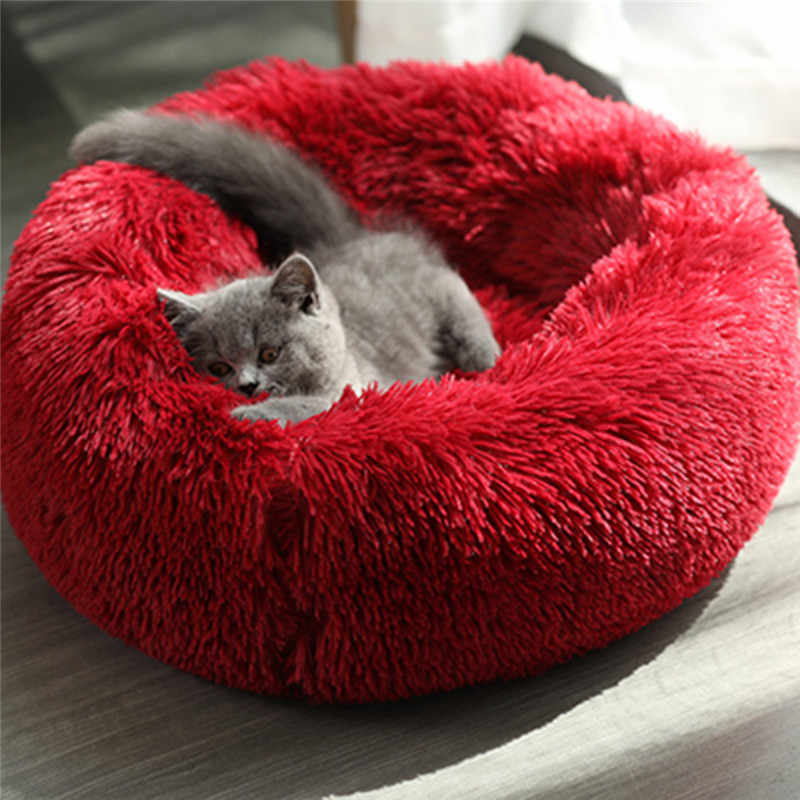 Vivolux | PawNest Beruhigendes Donut-Katzenbett | Rundes Plüsch Nest | Stresslindernd & Gemütlich | Perfekt für Katzen & kleine Hunde