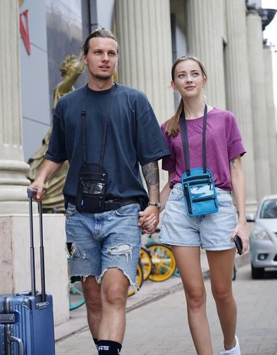 Reise-Brusttasche mit RFID-Reisepassschloss