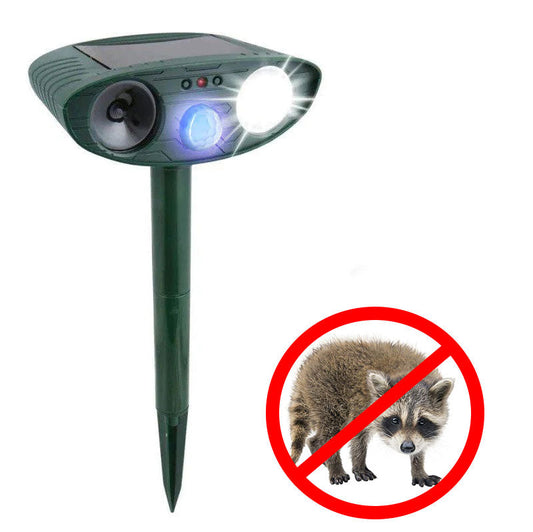 Vivolux | Waschbär Outdoor Ultrasonic Repeller - Solarbetriebener Ultrasonic Tier- und Schädlingabwehr - Befreien Sie sich innerhalb von 48 Stunden von Waschbären