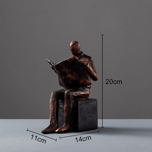 Vivolux | Reader Skulptur Buchständer Buchstütze Abstrakter Charakter Harz Statue Schreibtisch Dekoration Figuren Statuette Nordic Wohnkultur