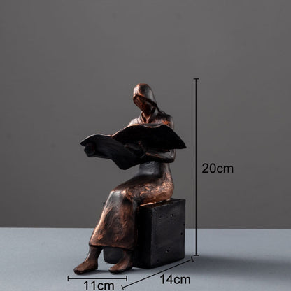Vivolux | Reader Skulptur Buchständer Buchstütze Abstrakter Charakter Harz Statue Schreibtisch Dekoration Figuren Statuette Nordic Wohnkultur