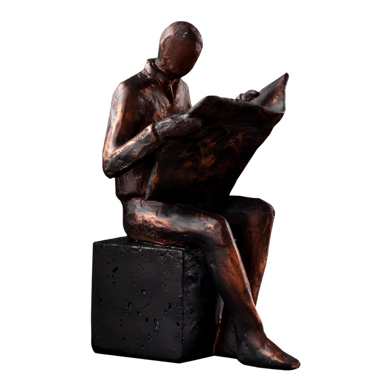 Vivolux | Reader Skulptur Buchständer Buchstütze Abstrakter Charakter Harz Statue Schreibtisch Dekoration Figuren Statuette Nordic Wohnkultur