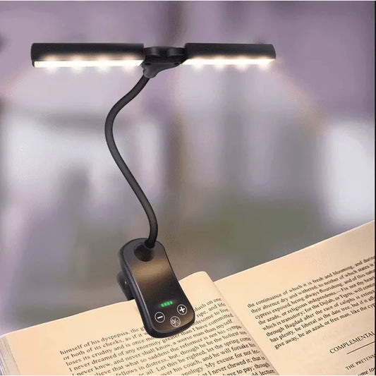 Vivolux | Wiederaufladbare Buchlicht zum Lesen im Bett, 3 Farben & 5 Helligkeitsstufen dimmbare Leselampe mit, 180° verstellbare Mini-Buchlampe zum Clip-On, leicht, augenschonend, schwarz