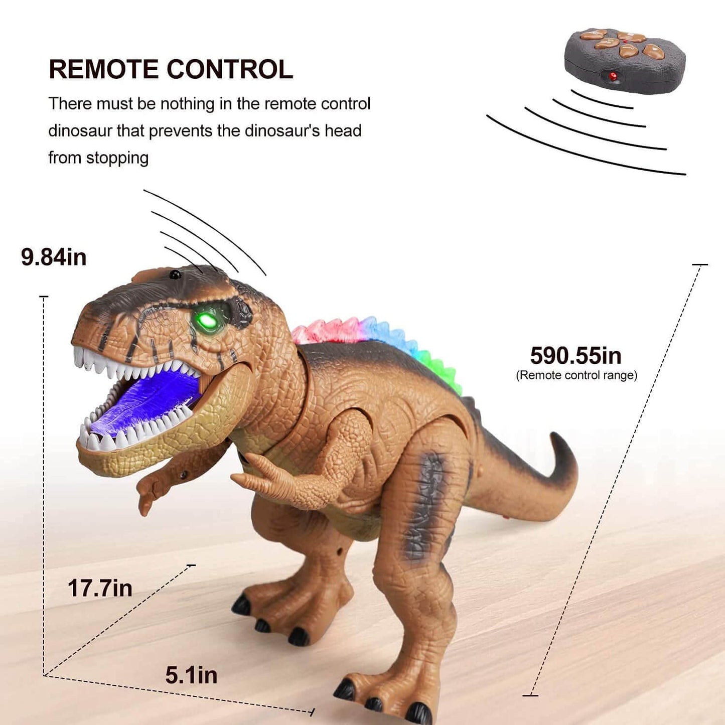 Vivolux | Steuern Sie den T-Rex-Dinosaurier mit LED-Beleuchtung