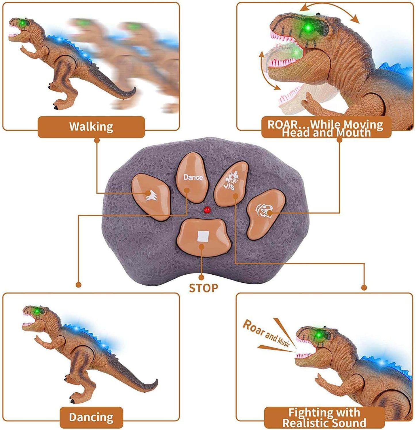 Vivolux | Steuern Sie den T-Rex-Dinosaurier mit LED-Beleuchtung