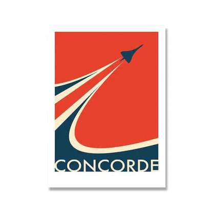 Vivolux | Retro Concorde Flugzeug Poster auf Leinwand