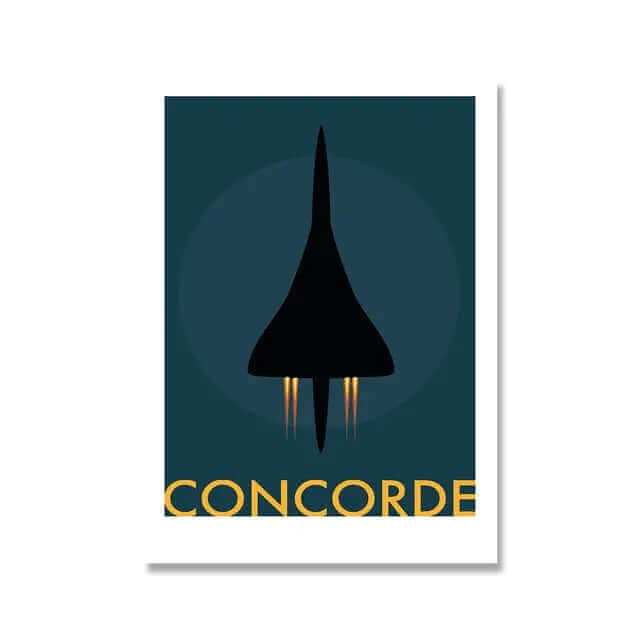 Vivolux | Retro Concorde Flugzeug Poster auf Leinwand