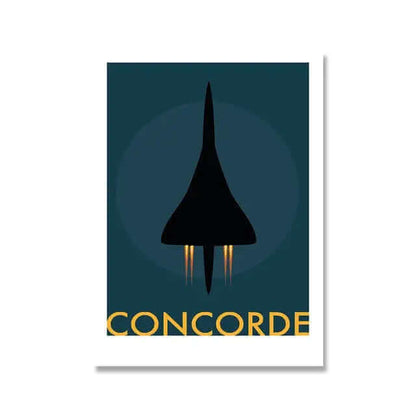 Vivolux | Retro Concorde Flugzeug Poster auf Leinwand