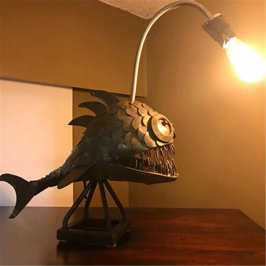 Vivolux | Retro Tischlampe Anglerfischlicht mit flexiblem Lampenkopf Künstlerische Tischlampen für Zuhause Bar Café Wohnkunst Dekorative Ornamente