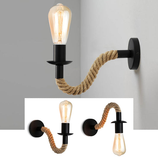Vivolux | Retro Hanfseil Industrielle Loft Wandlampe