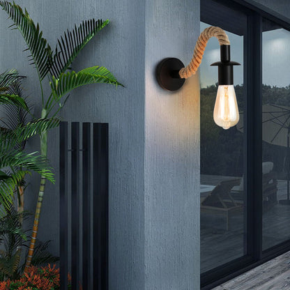 Vivolux | Retro Hanfseil Industrielle Loft Wandlampe