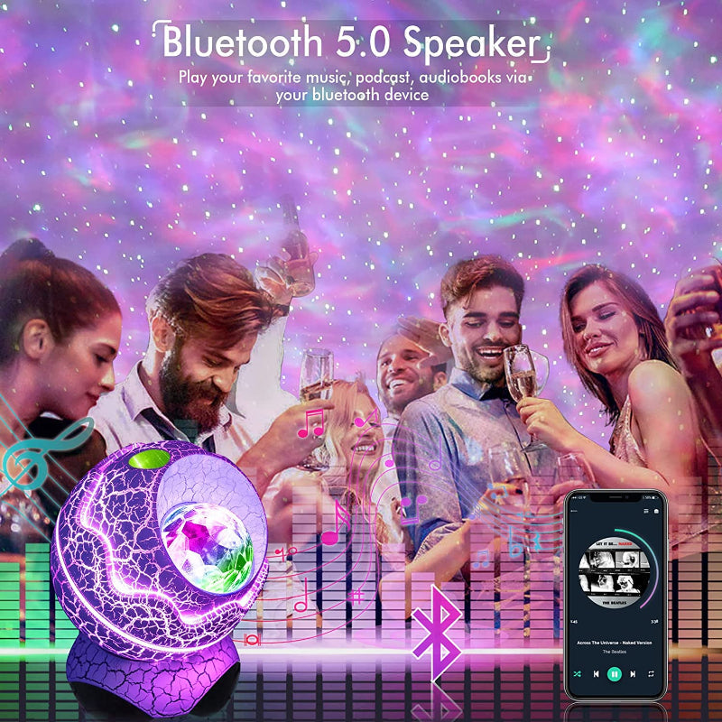 Vivolux | Sternprojektor, Galaxy-Projektor für Schlafzimmer, Fernbedienung & Weißes Geräusch Bluetooth Lautsprecher