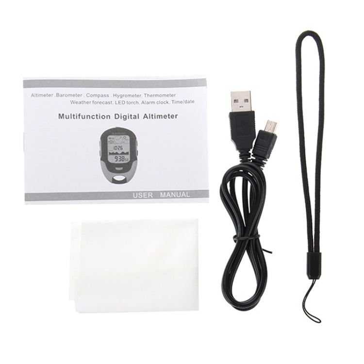 Vivolux | SUNROAD Multifunktions-LCD-Digital-Höhenmesser mit Kompass & Barometer & Thermometer & Hygrometer & Wettervorhersage & LED-Taschenlampe und Uhr