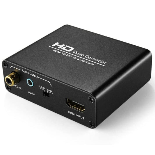 Vivolux | HDV-339 Full HD HDMI zu DVI + Digital Coax / Analog Stereo Audio Converter Adapter (Schwarz)