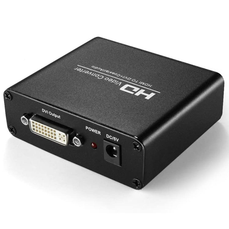 Vivolux | HDV-339 Full HD HDMI zu DVI + Digital Coax / Analog Stereo Audio Converter Adapter (Schwarz)
