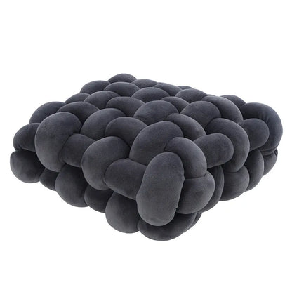 Vivolux | Wohnzimmer Weicher Plüsch Knoten Kissen Sofa Kissen Einfarbig Quadratisch Handgewebtes Zuhause Wurfkissen Quadratisches Gewebtes Sitzkissen Kissen