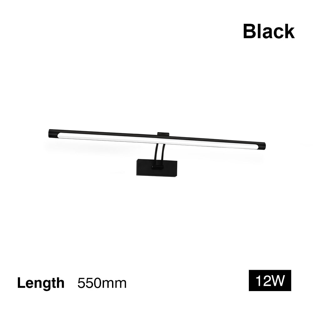 Vivolux | 80-100cm LED Wandlampe - Moderne schwarze/silberne Wandleuchte für das Badezimmer, innen montierte Bildleuchte