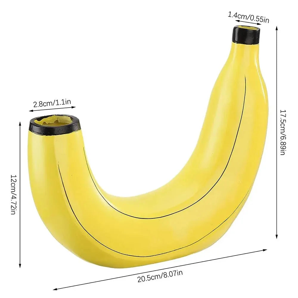 Vivolux | Bananenvase, Blumenvase aus Kunstharz, niedliche Bananenform, dekorative Tischvase für Blumenarrangements, Wohnzimmer, Schlafzimmer, Heimdekoration