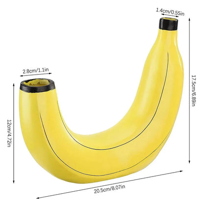 Vivolux | Bananenvase, Blumenvase aus Kunstharz, niedliche Bananenform, dekorative Tischvase für Blumenarrangements, Wohnzimmer, Schlafzimmer, Heimdekoration