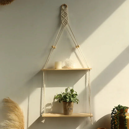 Vivolux | Wandregal – Holz – Hängeregale – Boho-Heimdekoration – Raumdekoration