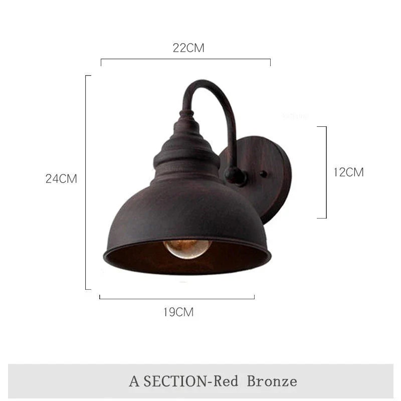 Vivolux | Wasserdichte Retro Außen Garten Veranda Wandlampe: Vintage Eisen Wandleuchte für Gang, Treppe, Innenhof, Balkon, Villa
