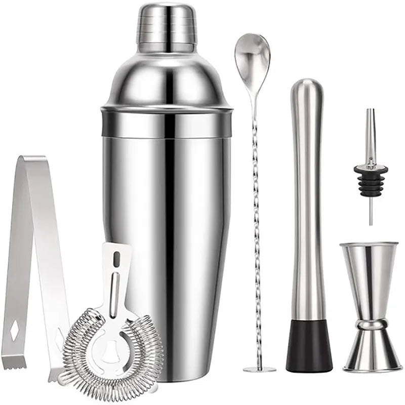 Vivolux | 550 ml/750 ml Edelstahl Cocktail Shaker Mixer Trinken Barkeeper Set Bars Set Werkzeuge Mit Wein Regal Ständer Werkzeug für Geburtstag Geschenk