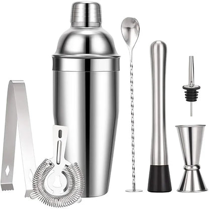 Vivolux | 550 ml/750 ml Edelstahl Cocktail Shaker Mixer Trinken Barkeeper Set Bars Set Werkzeuge Mit Wein Regal Ständer Werkzeug für Geburtstag Geschenk