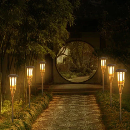 Vivolux | Solar-Fackel 5er-Set | Flammenoptik LED Gartenleuchten | Solarbetrieben | Dekoratives Licht für Außen