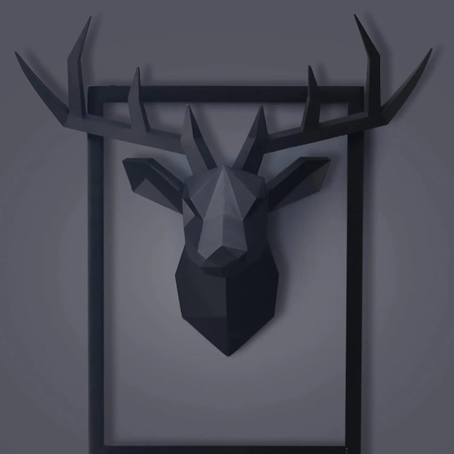 Vivolux | 3D-Hirschkopf-Skulptur, geometrisches Kunstharz, Tier-Hirschkopf-Wanddekoration, moderne Heimdekoration, luxuriöse dekorative Wanddekoration
