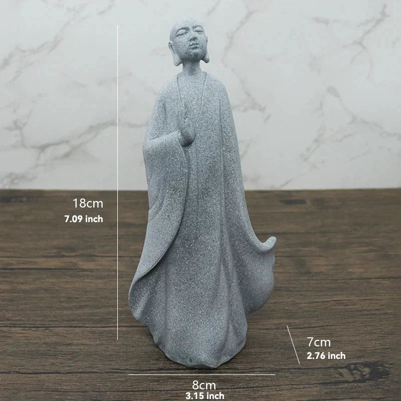 Vivolux | Buddha Stein Statue Kleine Buddhistischen Mönche Tibetischer Buddhismus Figuren Zen Garten Ornament Meditation Zuhause Aquarium Dekoration