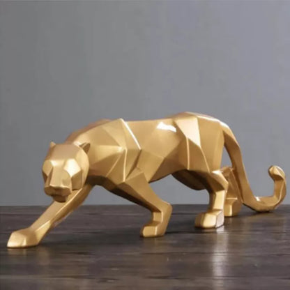 Vivolux | Panther-Statue, Tierfigur, abstrakter geometrischer Stil, Kunstharz, Leopardenskulptur, Heimbüro, Desktop-Dekoration, Kunsthandwerk
