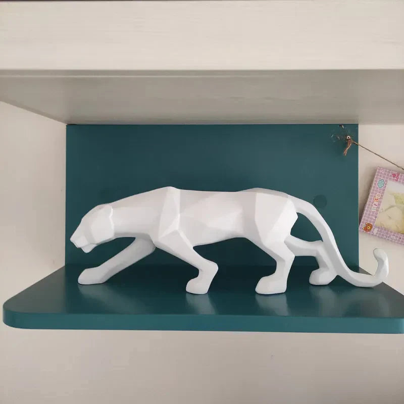 Vivolux | Panther-Statue, Tierfigur, abstrakter geometrischer Stil, Kunstharz, Leopardenskulptur, Heimbüro, Desktop-Dekoration, Kunsthandwerk