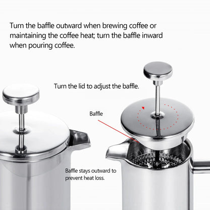 Vivolux | Edelstahl French Press Kaffeemaschine